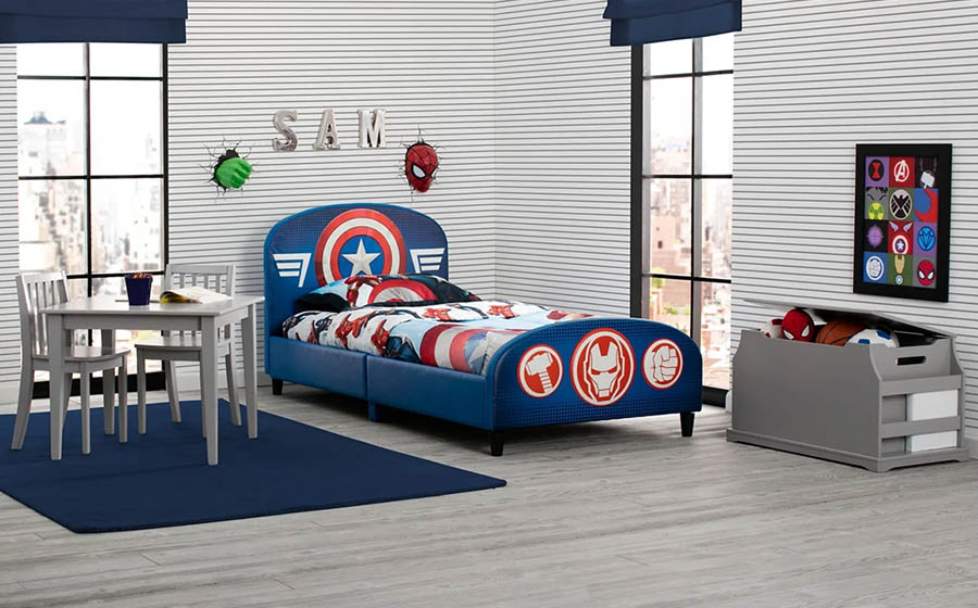 super hero themed childs bed