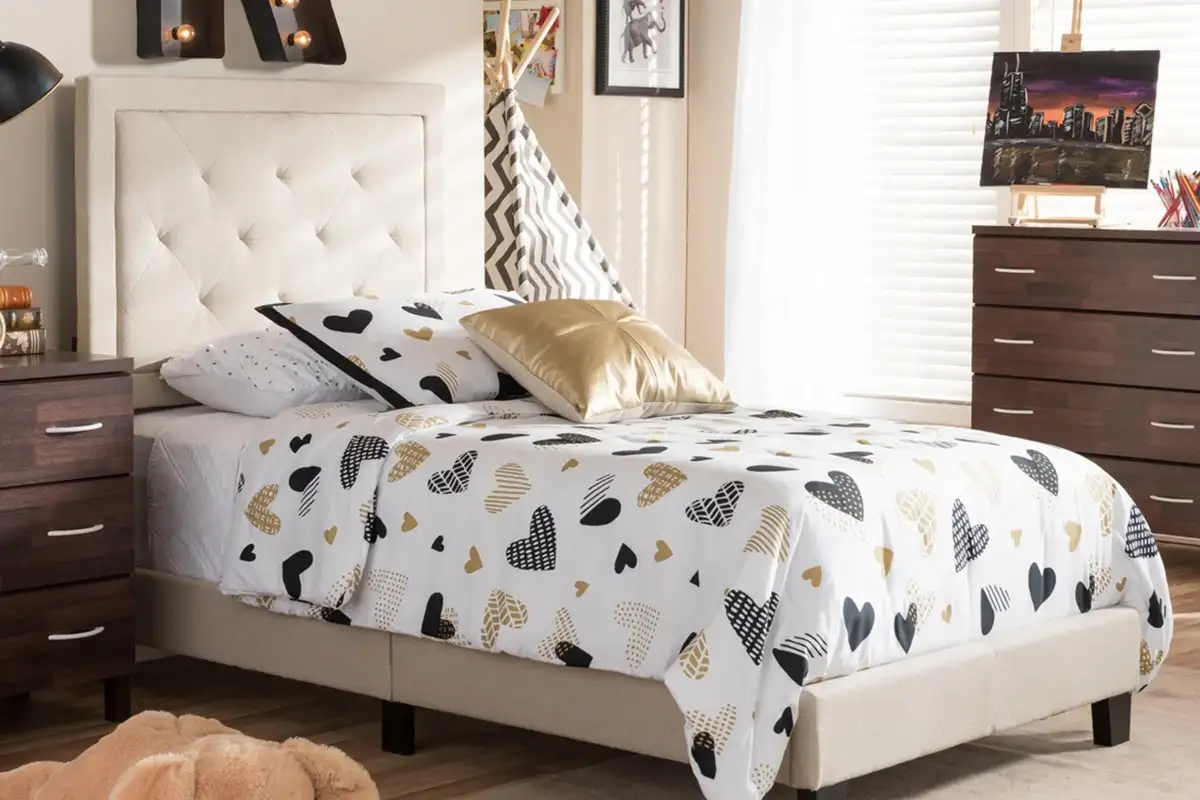 Linen Twin Upholstered Bed from Ashley Furniture