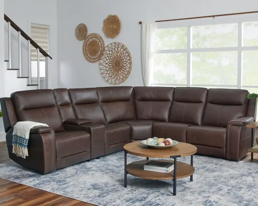 Flexsteel Griffin Italian Leather Zero Gravity Reclining Sectional