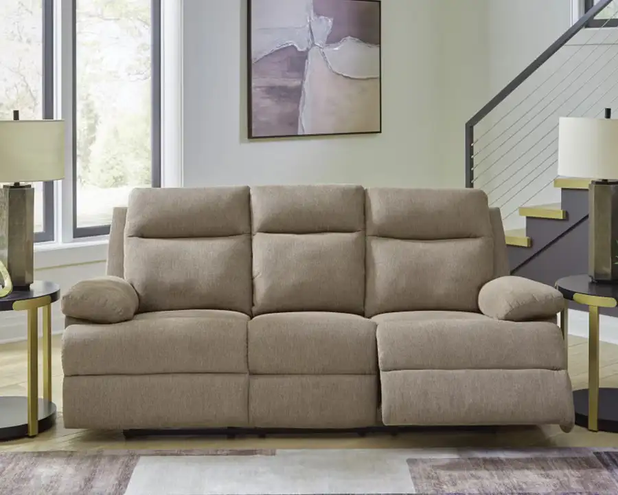 Ashley Side-Swipe Reclining Sofa with Drop Down Table